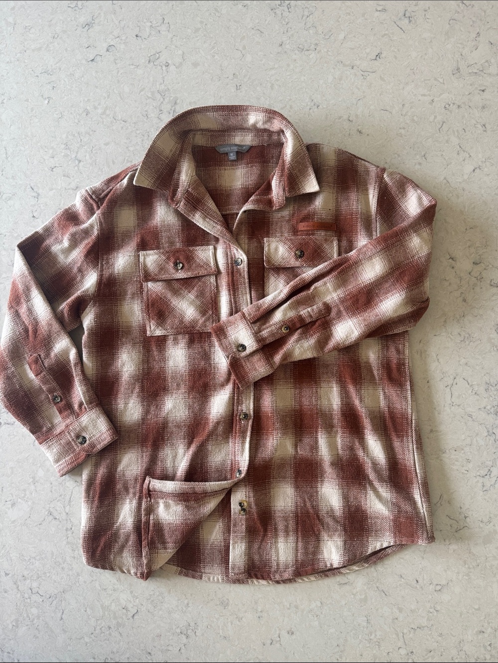 Women’s Simply Southern Brown Plaid Button-Up Shacket - Picture 2 of 5